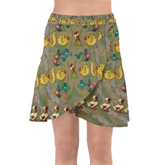 Fishes Admires All Freedom In The World And Feelings Of Security Wrap Front Skirt by pepitasart