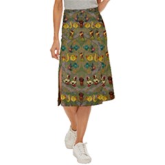 Fishes Admires All Freedom In The World And Feelings Of Security Midi Panel Skirt by pepitasart