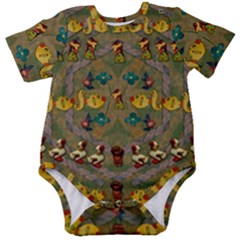 Fishes Admires All Freedom In The World And Feelings Of Security Baby Short Sleeve Bodysuit by pepitasart