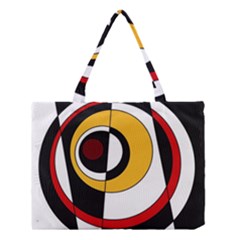 Circles And Lines Abstraction 73 Red Amber  Medium Tote Bag by Mazipoodles