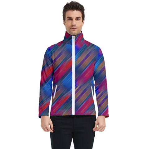 Striped Colorful Abstract Pattern Men s Bomber Jacket by dflcprintsclothing