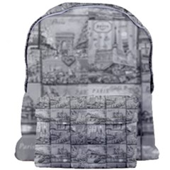 Paris Souvenirs Black And White Pattern Giant Full Print Backpack by dflcprintsclothing