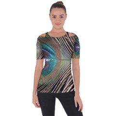 Peacock Shoulder Cut Out Short Sleeve Top by StarvingArtisan