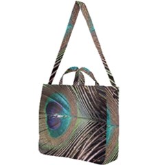 Peacock Square Shoulder Tote Bag by StarvingArtisan