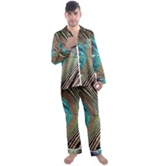 Peacock Men s Long Sleeve Satin Pajamas Set by StarvingArtisan