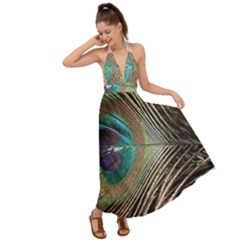 Peacock Backless Maxi Beach Dress by StarvingArtisan