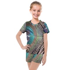 Peacock Kids  Mesh Tee And Shorts Set