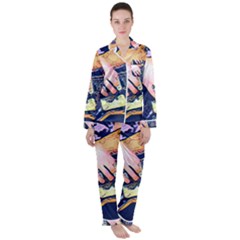 Stevie Ray Guitar  Women s Long Sleeve Satin Pajamas Set	 by StarvingArtisan