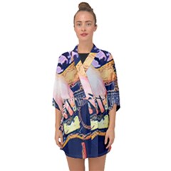 Stevie Ray Guitar  Half Sleeve Chiffon Kimono by StarvingArtisan