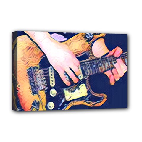 Stevie Ray Guitar  Deluxe Canvas 18  X 12  (stretched) by StarvingArtisan