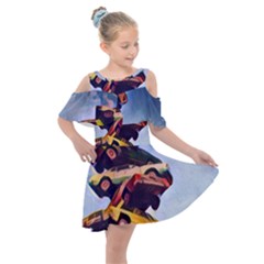 Berwyn Car Kebob Kids  Shoulder Cutout Chiffon Dress by StarvingArtisan