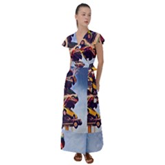 Berwyn Car Kebob Flutter Sleeve Maxi Dress by StarvingArtisan