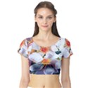 Daisy Painting  Short Sleeve Crop Top View1