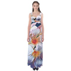 Daisy Painting  Empire Waist Maxi Dress