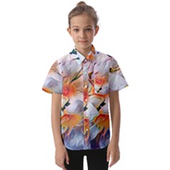 Daisy Painting  Kids  Short Sleeve Shirt