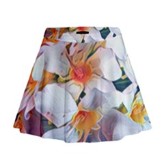 Daisy Painting  Mini Flare Skirt