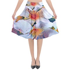 Daisy Painting  Flared Midi Skirt