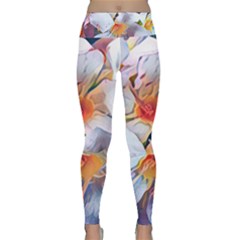 Daisy Painting  Lightweight Velour Classic Yoga Leggings by StarvingArtisan