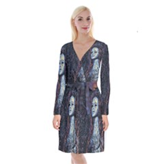 Pavement Lover Long Sleeve Velvet Front Wrap Dress by MRNStudios