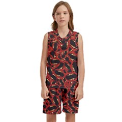 Ugly Open Mouth Graphic Motif Print Pattern Kids  Basketball Mesh Set by dflcprintsclothing