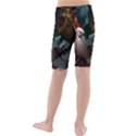 A Santa Claus Standing In Front Of A Dragon Kids  Mid Length Swim Shorts View2