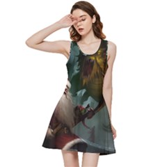 A Santa Claus Standing In Front Of A Dragon Inside Out Racerback Dress by bobilostore