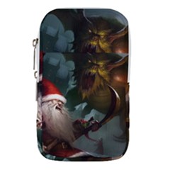 A Santa Claus Standing In Front Of A Dragon Waist Pouch (large)