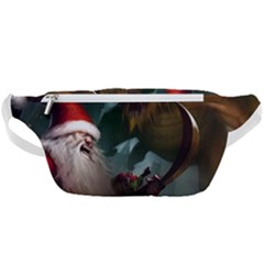 A Santa Claus Standing In Front Of A Dragon Waist Bag  by bobilostore