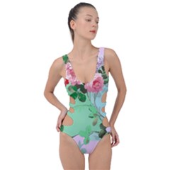 Shabby Chic Floral  Side Cut Out Swimsuit by PollyParadiseBoutique7