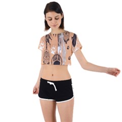 Indian2 Tie Back Short Sleeve Crop Tee