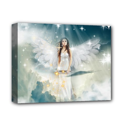 Guardian Angel  Deluxe Canvas 14  X 11  (stretched) by PollyParadiseBoutique7