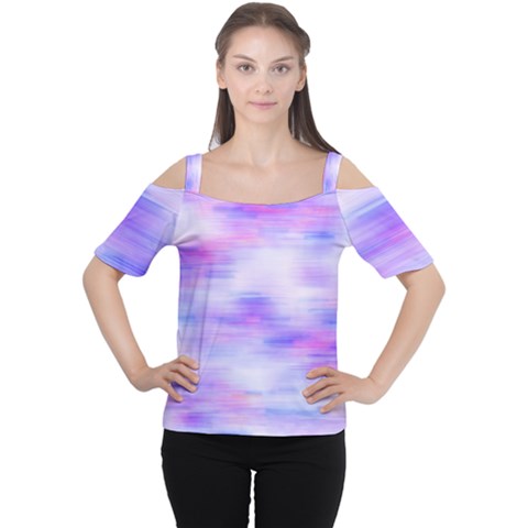 Bright Colored Stain Abstract Pattern Cutout Shoulder Tee by dflcprintsclothing