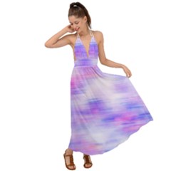 Bright Colored Stain Abstract Pattern Backless Maxi Beach Dress by dflcprintsclothing