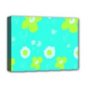 Daisy Flowers Lime Green White Turquoise  Deluxe Canvas 16  x 12  (Stretched)  View1