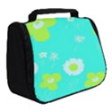 Daisy Flowers Lime Green White Turquoise  Full Print Travel Pouch (Small) View2