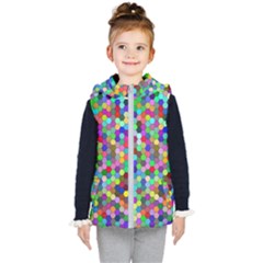 Background Color Kids  Hooded Puffer Vest by artworkshop