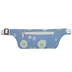 Daisy Flowers Pastel Green White Blue  Active Waist Bag by Mazipoodles