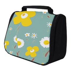 Daisy Flowers Yellow White Brown Sage Green  Full Print Travel Pouch (small)