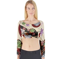 Orient Charm  Long Sleeve Crop Top by PollyParadiseBoutique7