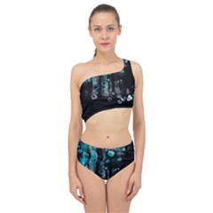 Falling Down Pattern Spliced Up Two Piece Swimsuit by artworkshop