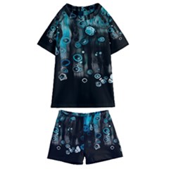 Falling Down Pattern Kids  Swim Tee And Shorts Set by artworkshop