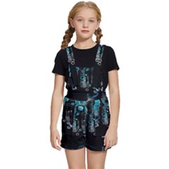 Falling Down Pattern Kids  Short Overalls