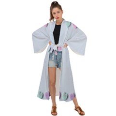 Valentine Day Heart Pattern Capsule Maxi Kimono by artworkshop