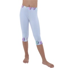 Valentine Day Heart Pattern Capsule Kids  Lightweight Velour Capri Leggings 