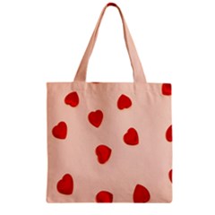 Valentine Day Pattern Logo Heart Zipper Grocery Tote Bag by artworkshop