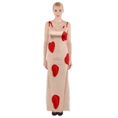 Valentine Day Pattern Logo Heart Thigh Split Maxi Dress by artworkshop
