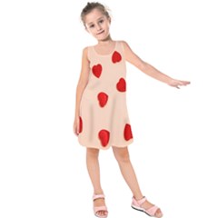 Valentine Day Pattern Logo Heart Kids  Sleeveless Dress