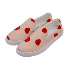 Valentine Day Pattern Logo Heart Women s Canvas Slip Ons by artworkshop