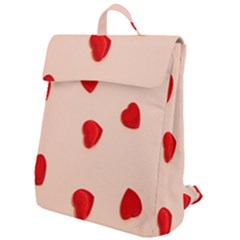 Valentine Day Pattern Logo Heart Flap Top Backpack by artworkshop