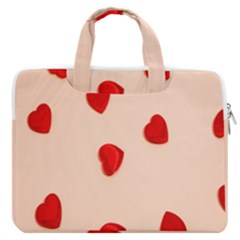 Valentine Day Pattern Logo Heart Macbook Pro 16  Double Pocket Laptop Bag  by artworkshop
